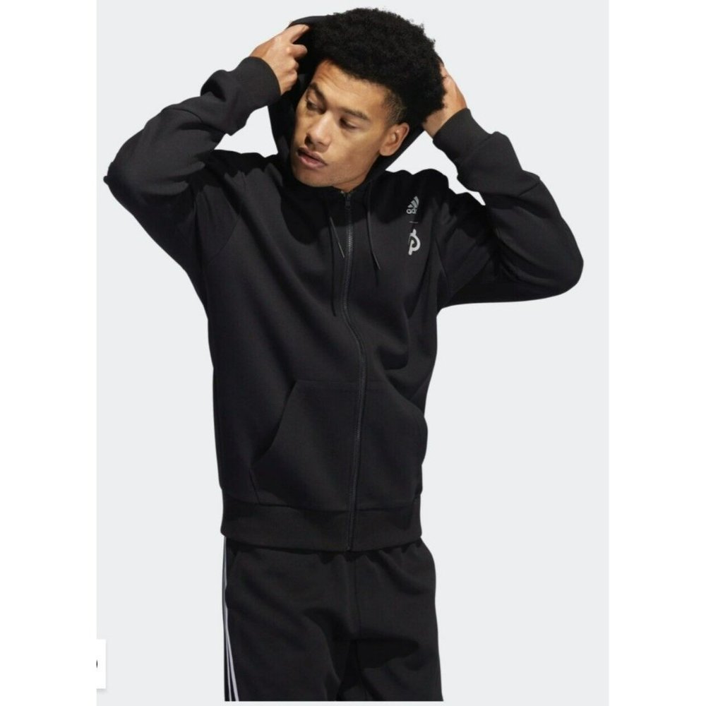 New Men's Adidas x Peloton FullZip Hoodie Jacket HG7894 Black - Picture 4 of 8